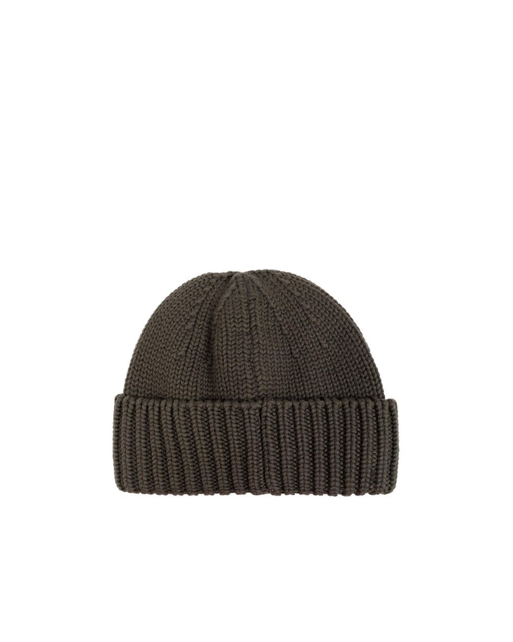 Woolrich Brown Logo Intarsia Knit Beanie for men