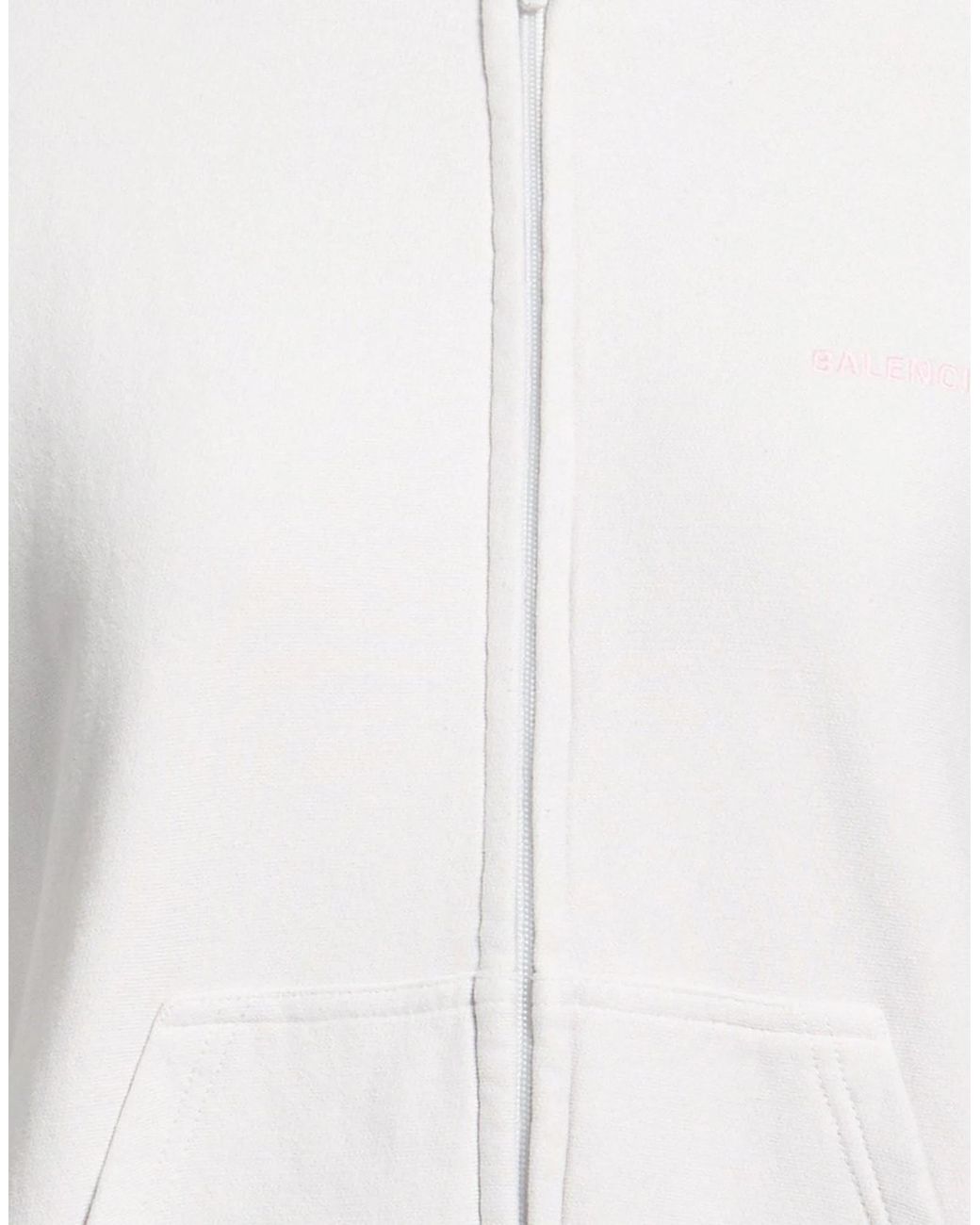 Balenciaga White Oversized Zip-Up Hoodie