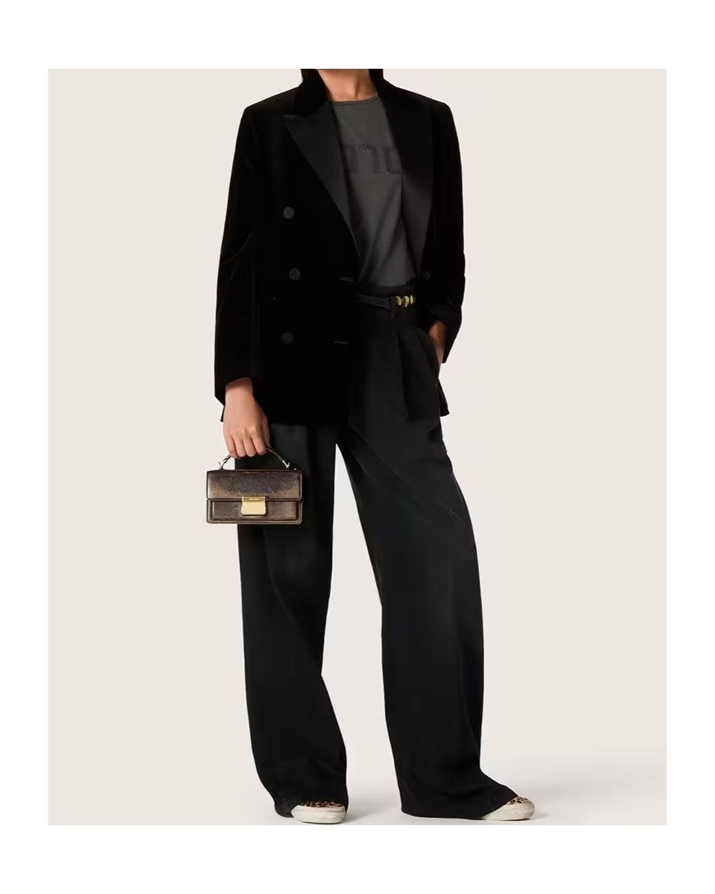 Golden Goose Deluxe Brand Black Double Breasted Velvet Blazer