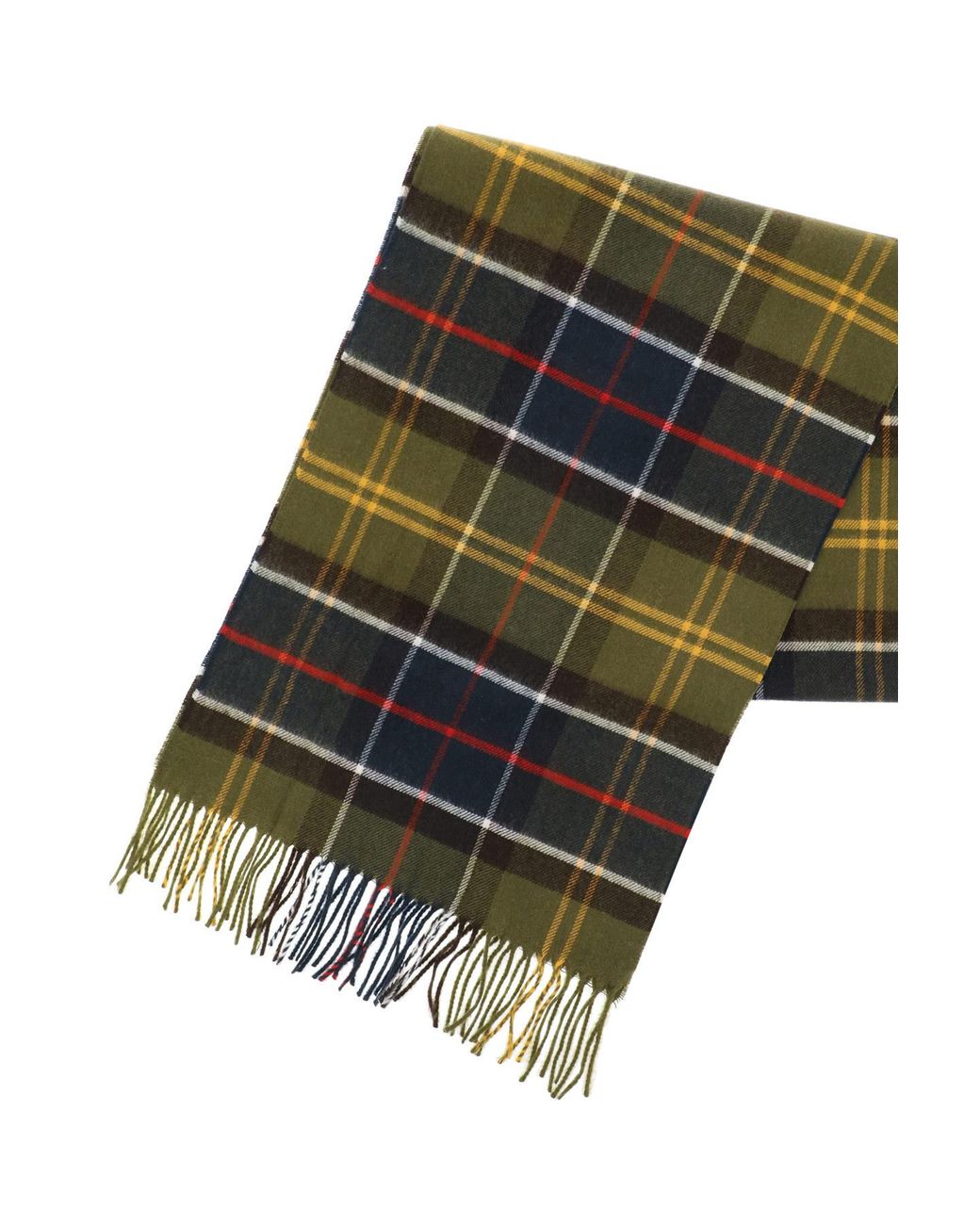 Barbour Green Plaid-Check Scarf for men