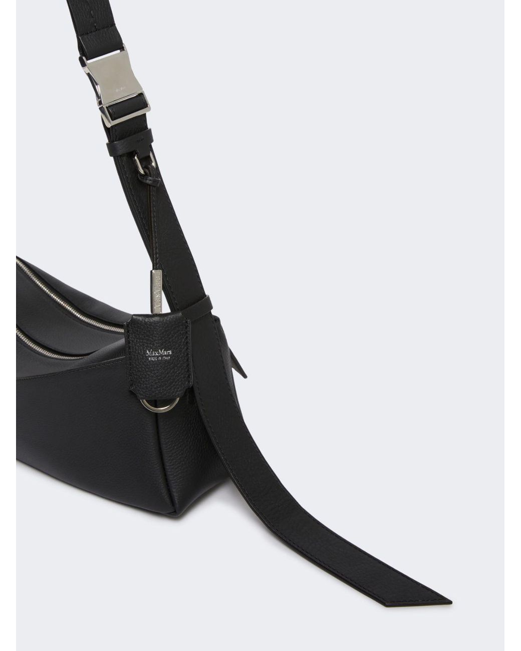 Max Mara Black Small Mxaskipper Leather Shoulder Bag