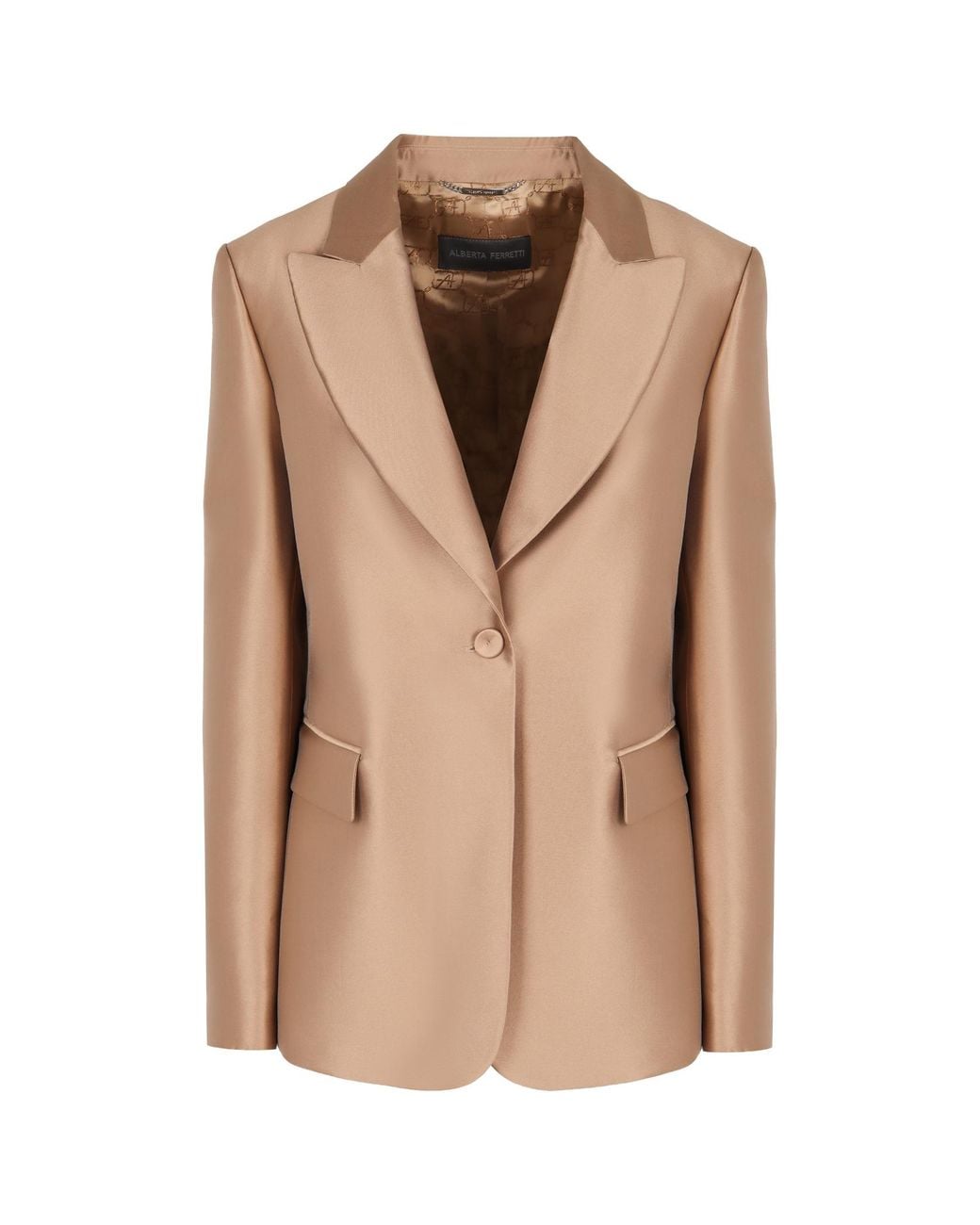 Alberta Ferretti Brown Single-Breasted Blazer