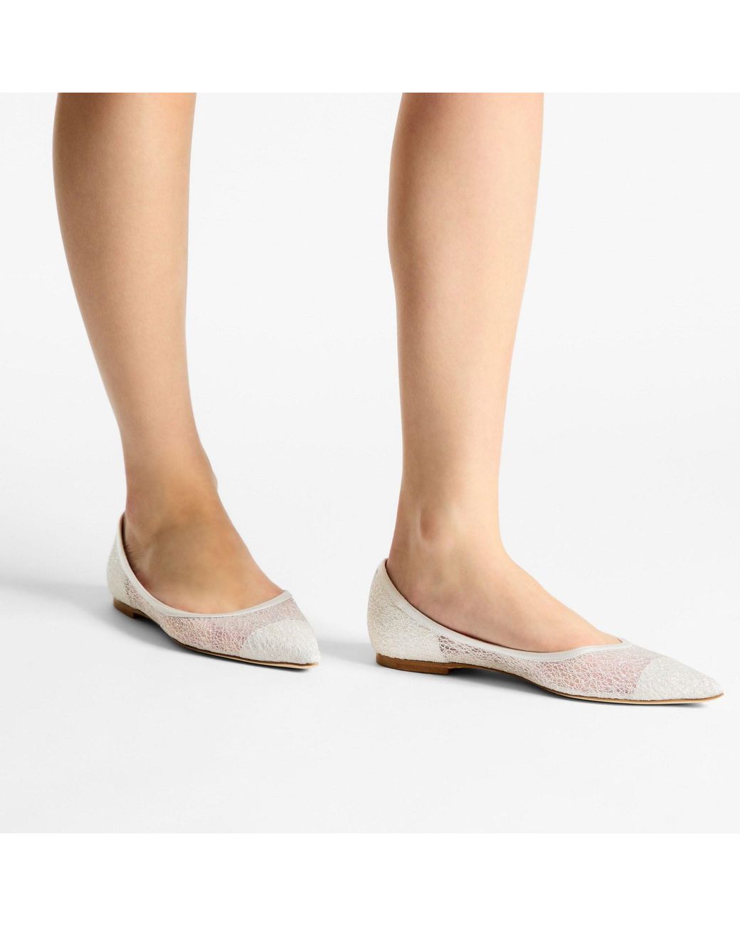 Jimmy Choo White Candyfloss Glitter Flats