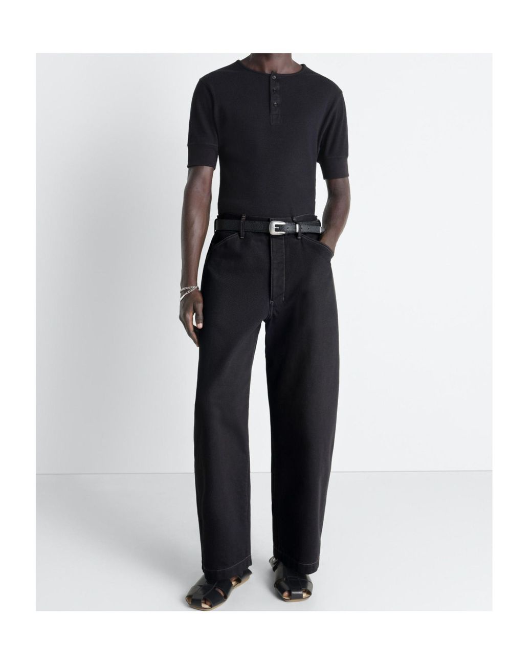 Lemaire Black Maxi Workwear Pants for men