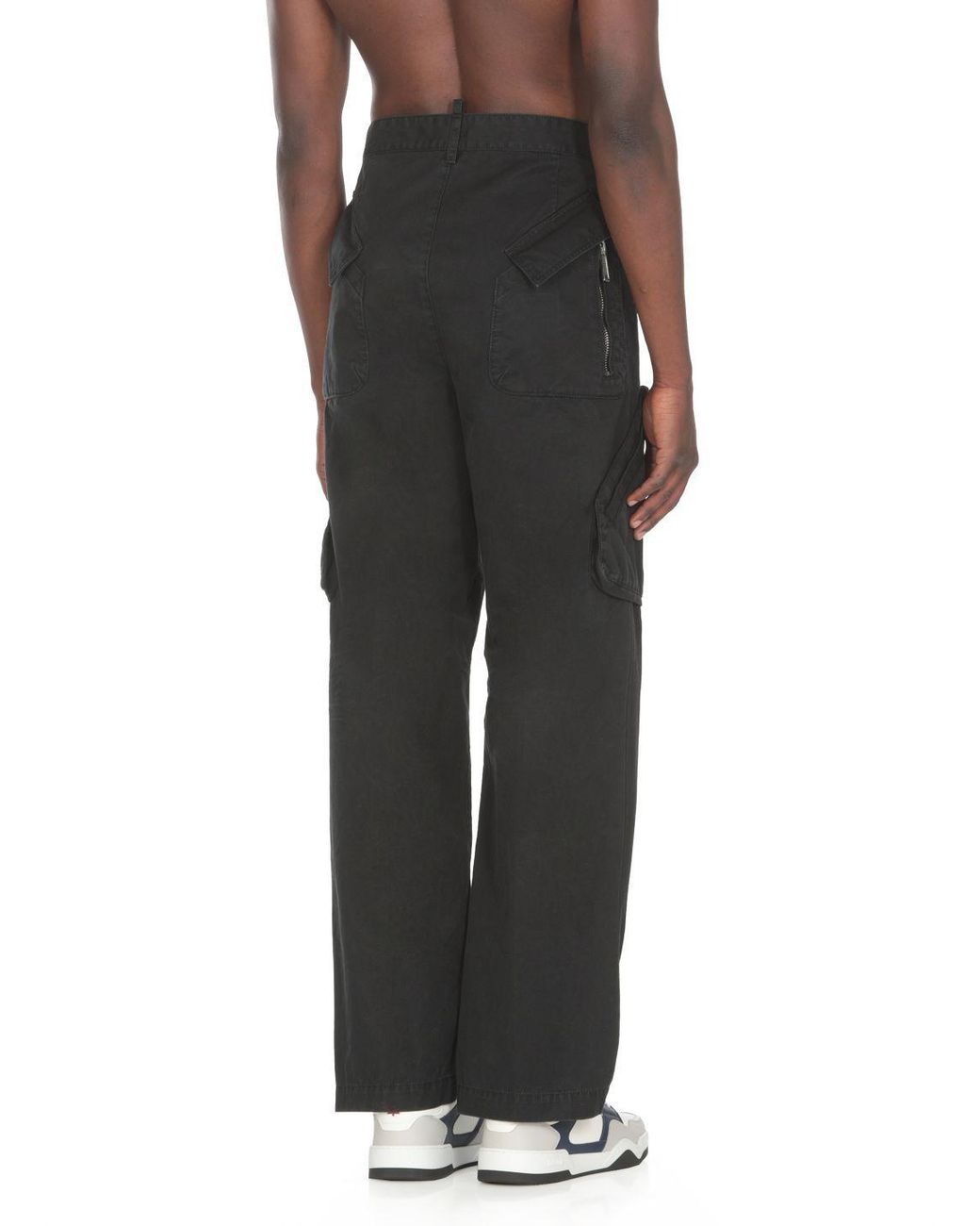DSquared² Black Fisherman Straight-Leg Cargo Pants for men