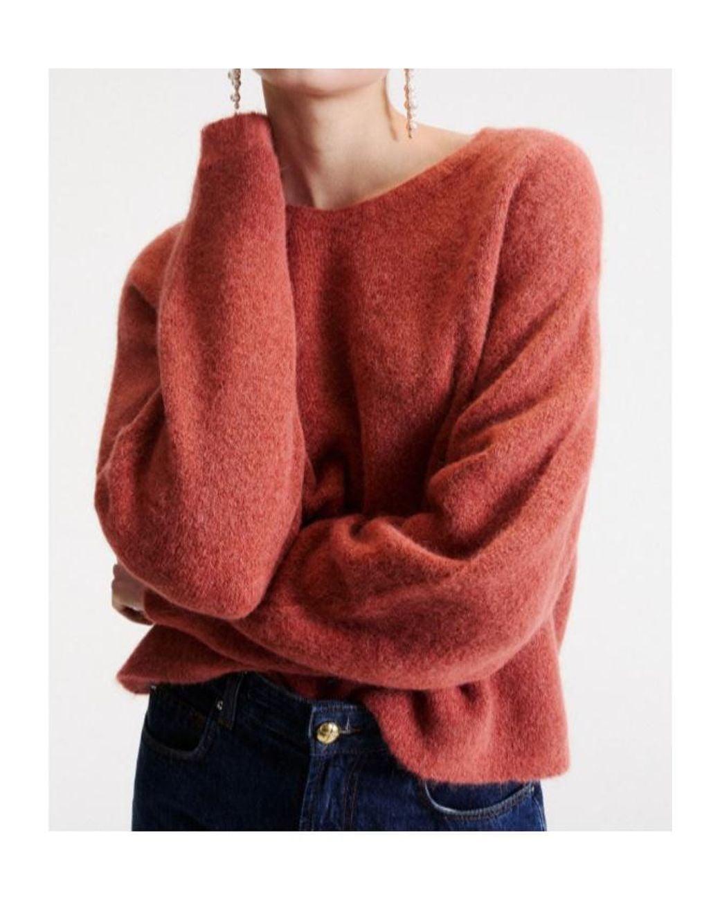 Marella Red Suri Alpaca Crew-Neck Jumper