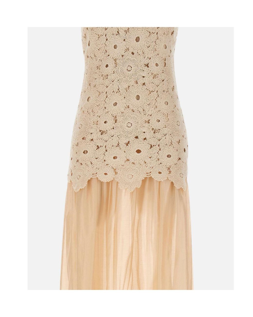 Liu Jo Natural Floral Lace Pleated Dress