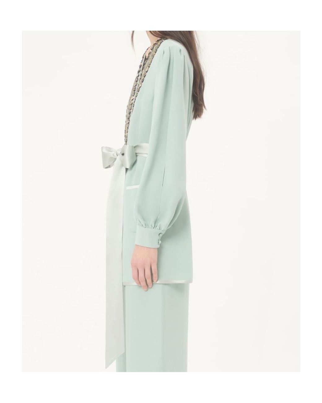 Valentino Green Embroidered-Detail Blouse