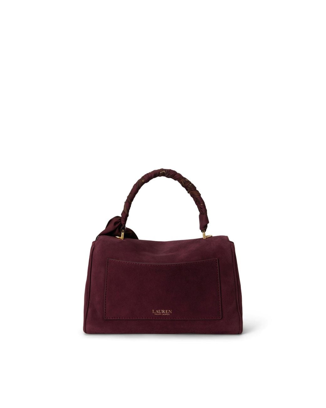 Ralph Lauren Purple Farrah Small Leather Satchel