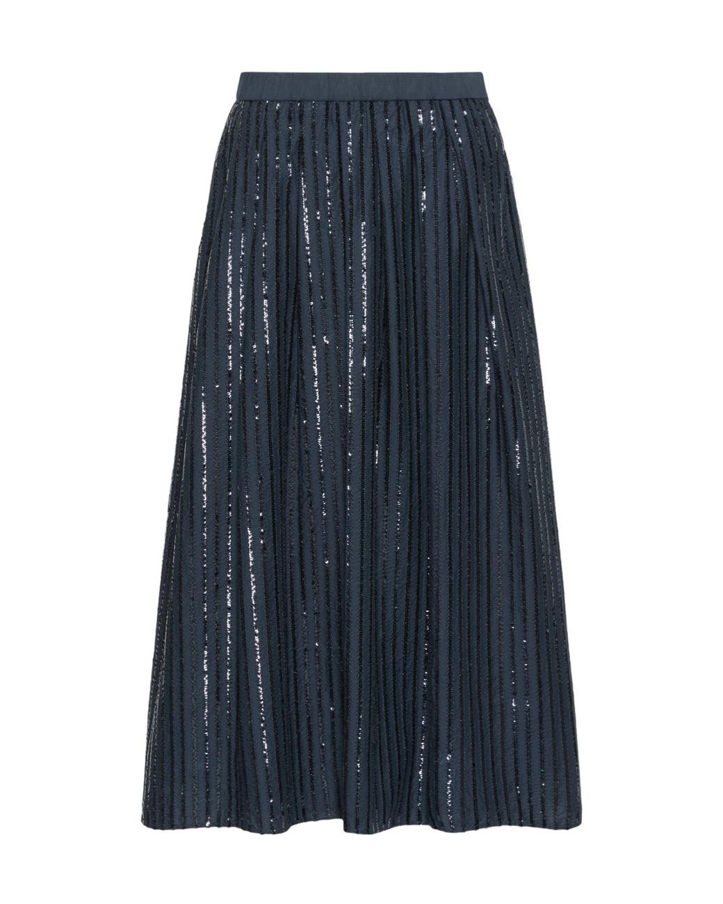 Weekend by Maxmara Blue Cotton Sequin Maxi Skirt