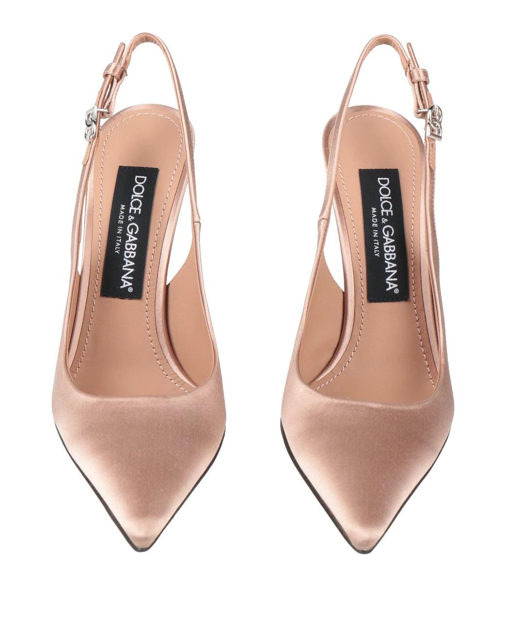 Dolce & Gabbana Pink Satin Slingback Pumps