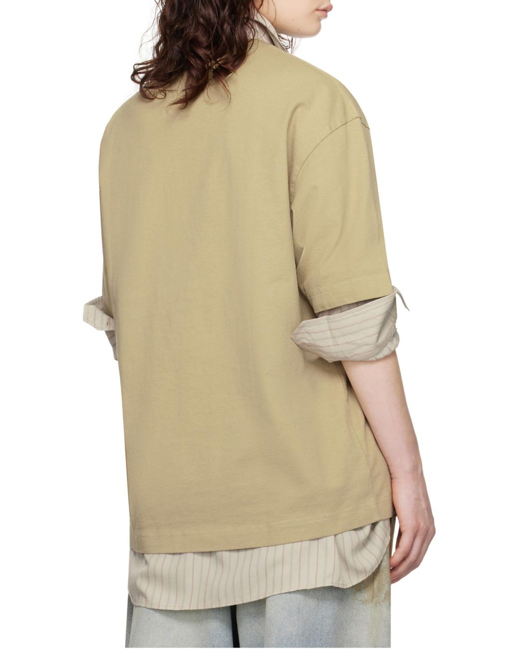 Acne Natural Logo Studded Crewneck T-Shirt for men