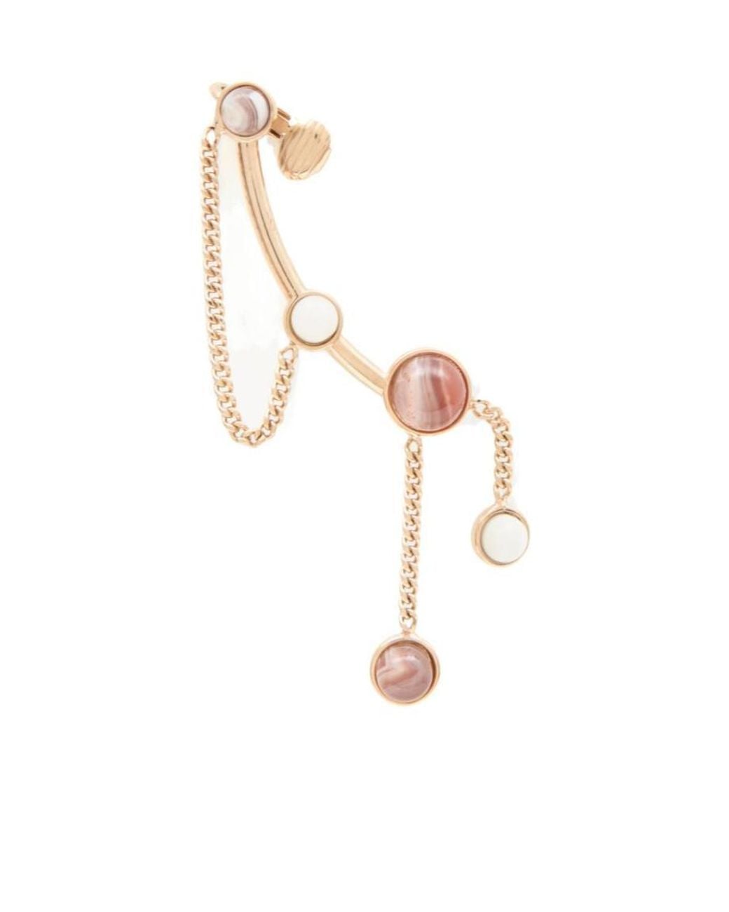 Chloé White Logo Pendant Earrings