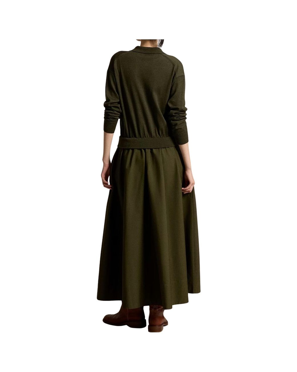 Polo Ralph Lauren Green Long Sleeve A-Line Dress