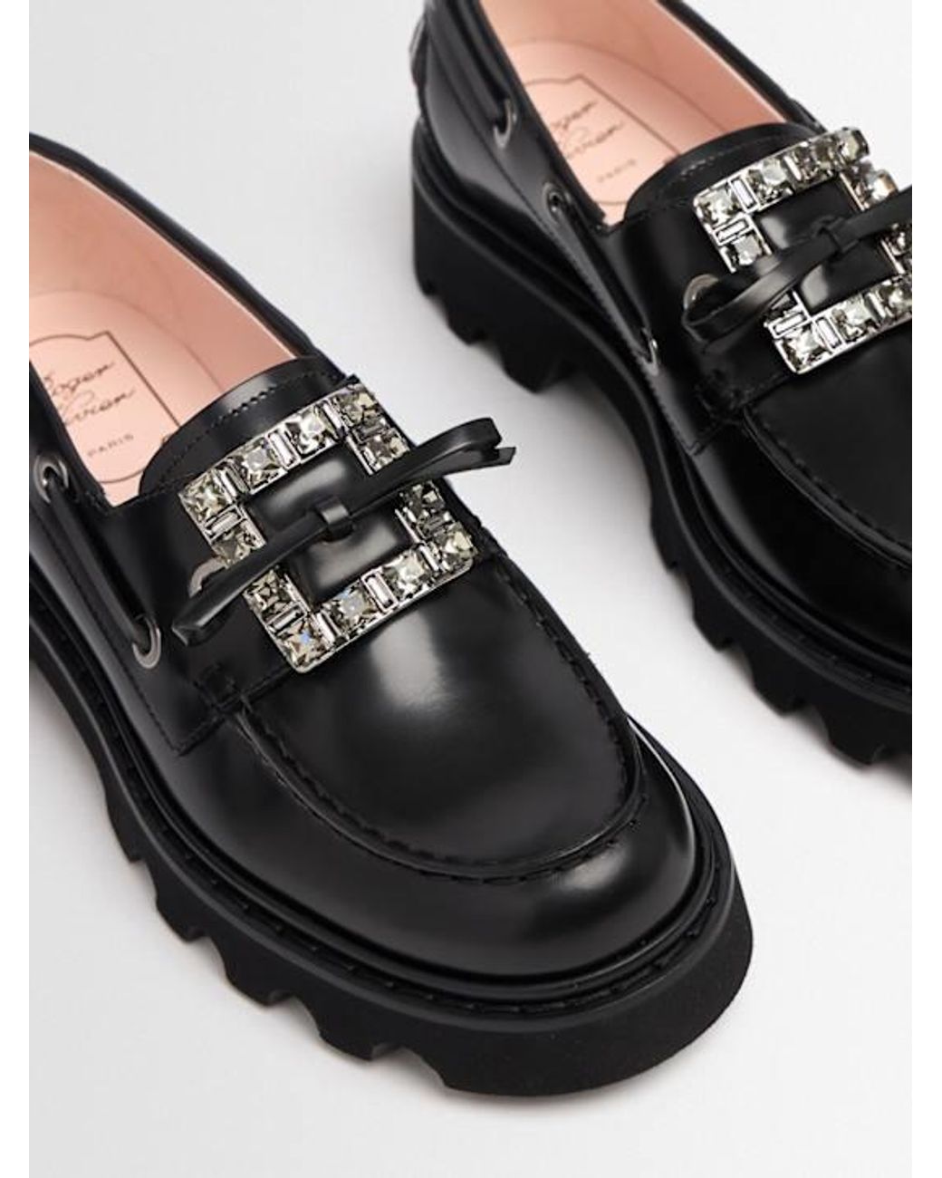 Roger Vivier Black 20Mm Viv Rangers Leather Loafers