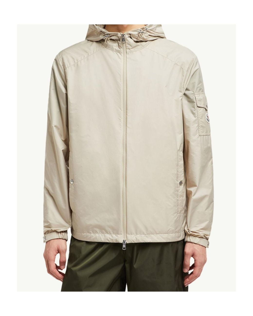 Moncler White Logo Hooded Jacket for men