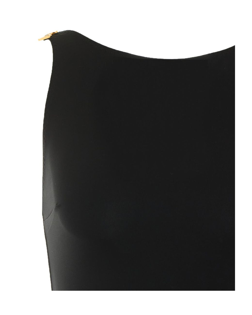 Elisabetta Franchi Black Logo-Plaque Sleeveless Bodysuit