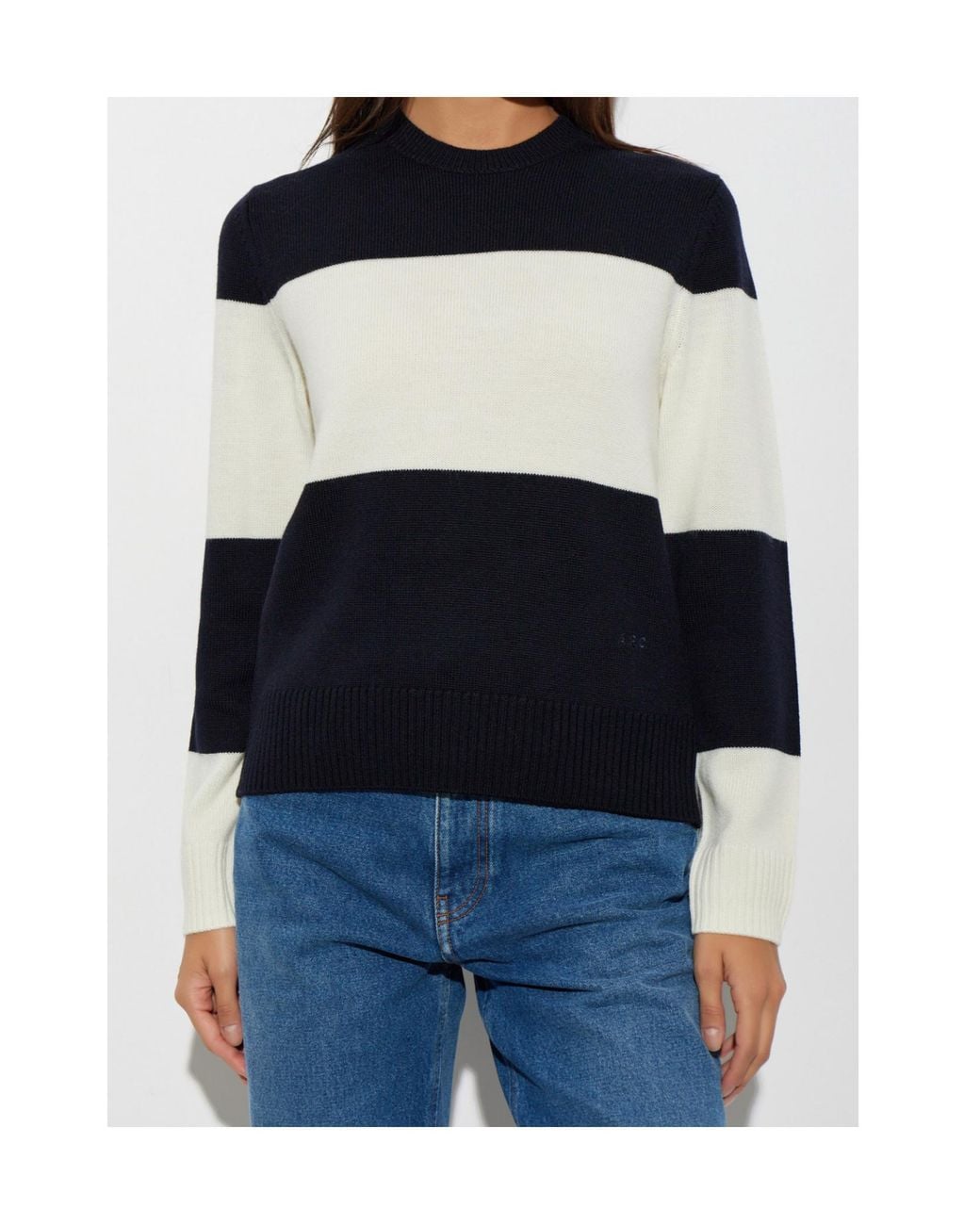 A.P.C. Black Amelle Striped Knitted Sweater