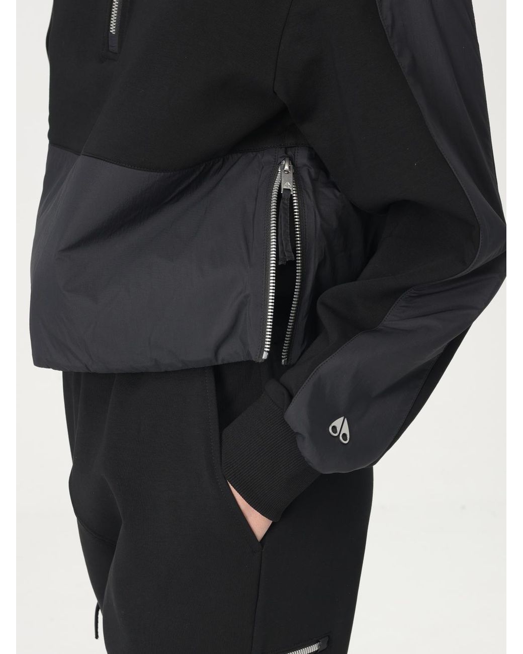 Moose Knuckles Blue Zip-Detailed Long-Sleeved Sweatshirt