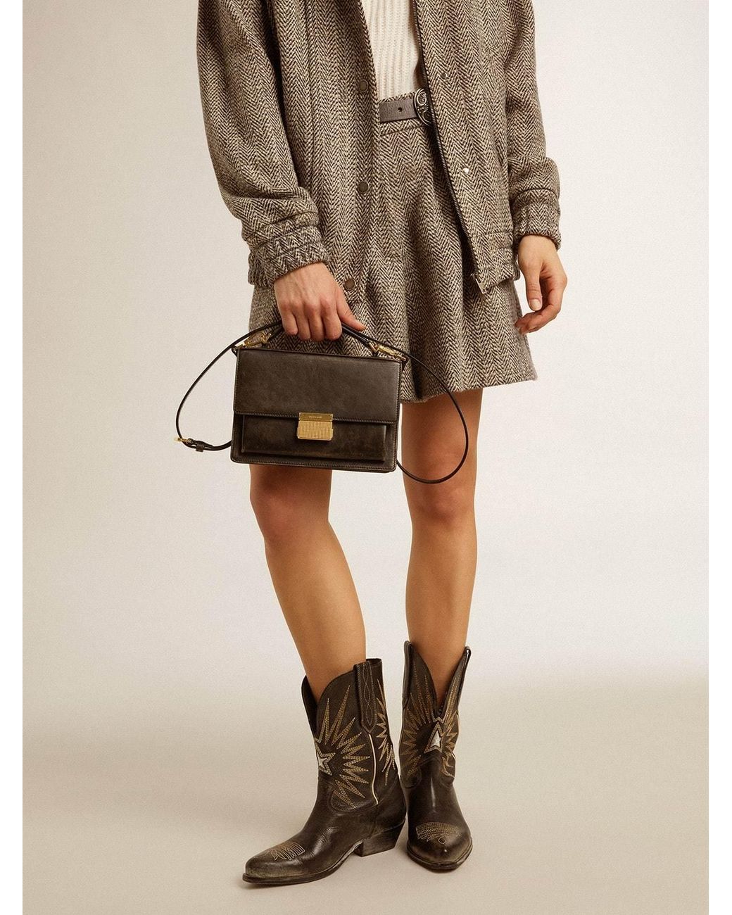 Golden Goose Deluxe Brand Black Venezia Top Handle Bag