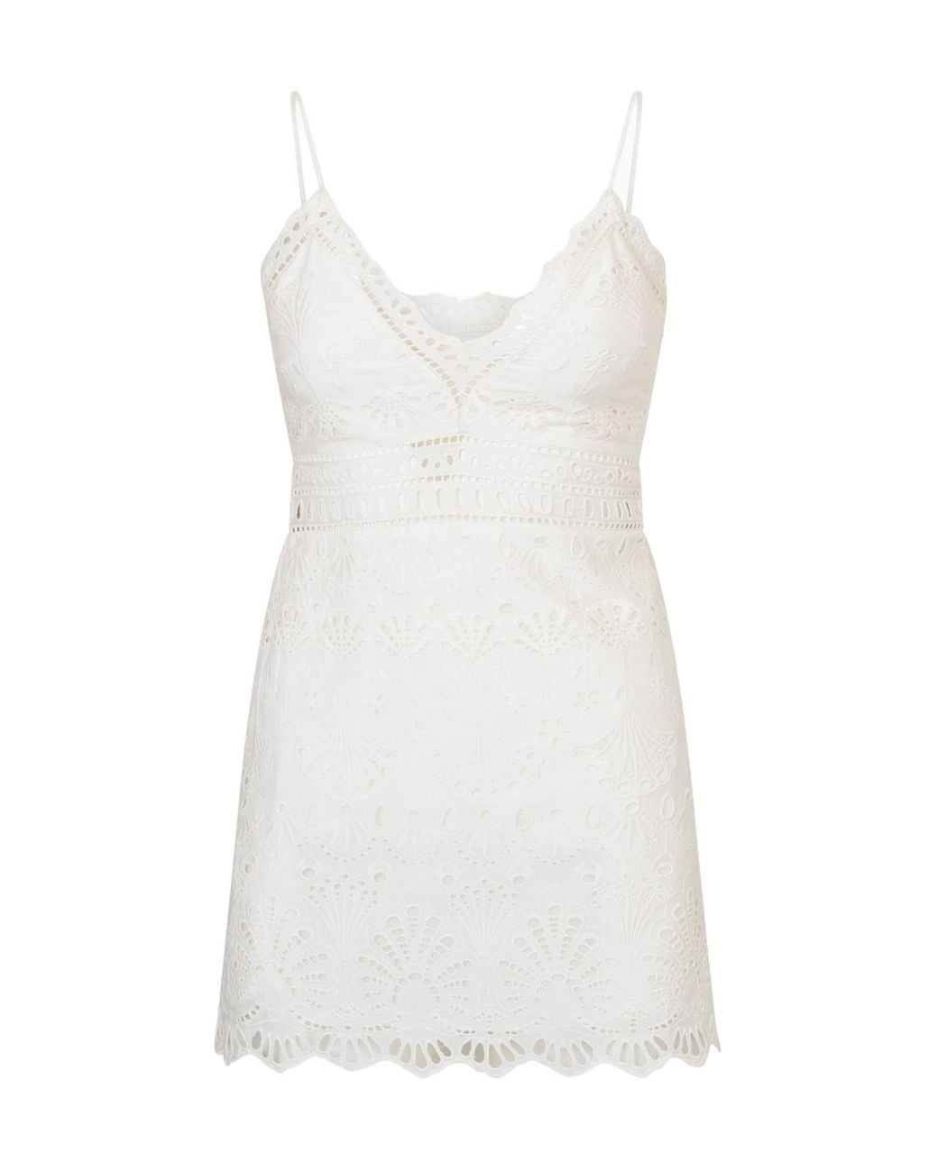 LoveShackFancy White Peppy Broderie Mini Dress
