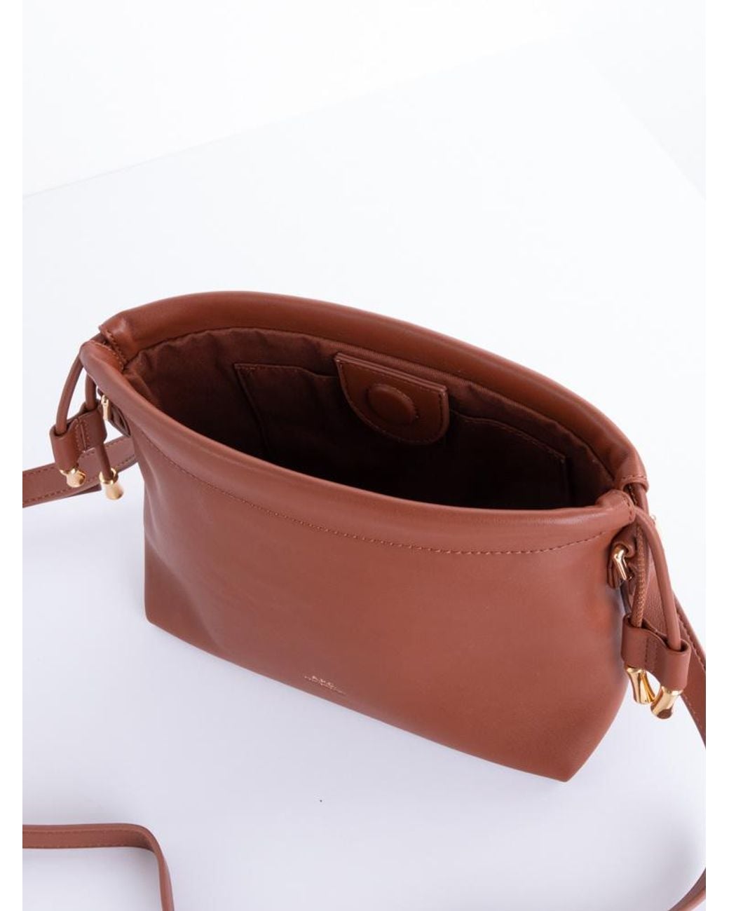 A.P.C. Red Ninon Logo Embossed Mini Shoulder Bag