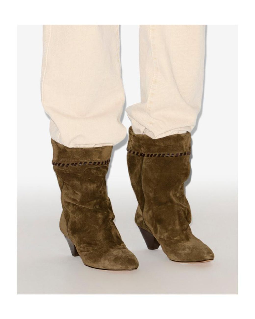 Isabel Marant Brown Cuff Detail Ankle Boots