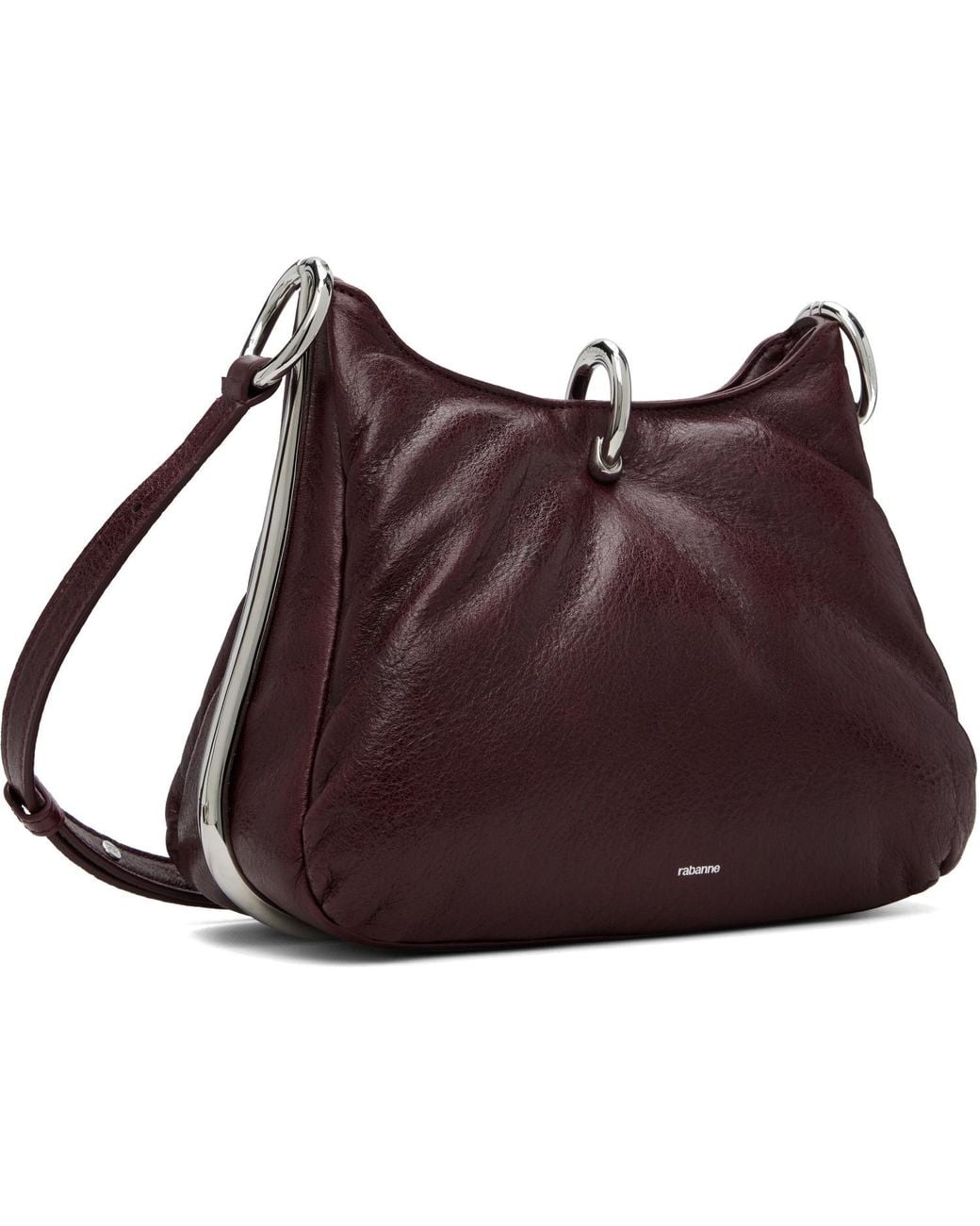 Rabanne Purple Medium Ring Leather Shoulder Bag