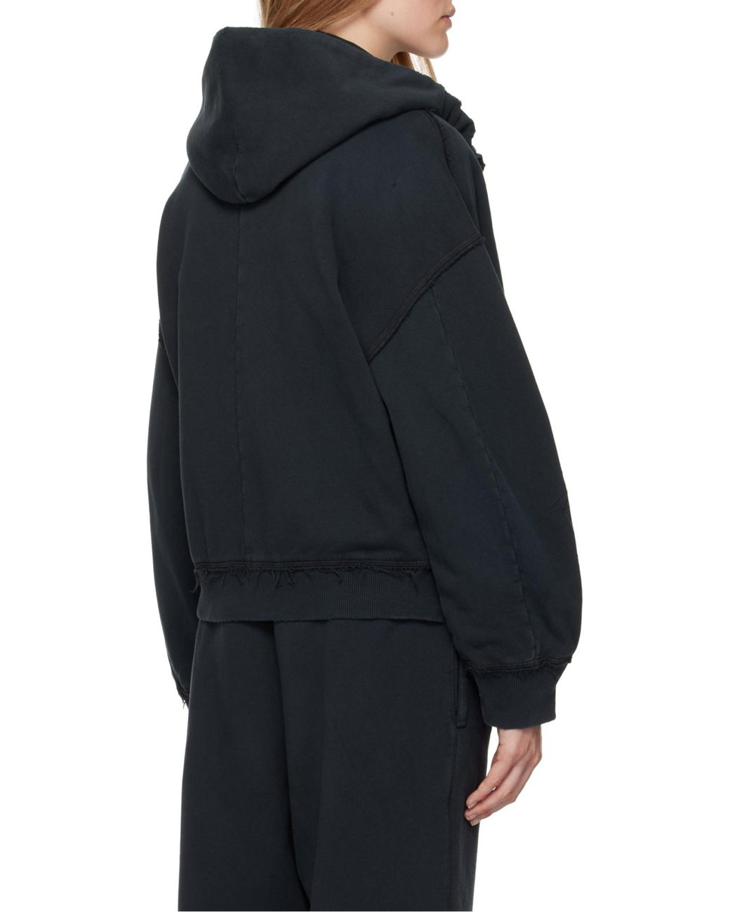 MM6 by Maison Margiela Blue Distressed Zip-Up Hoodie for men
