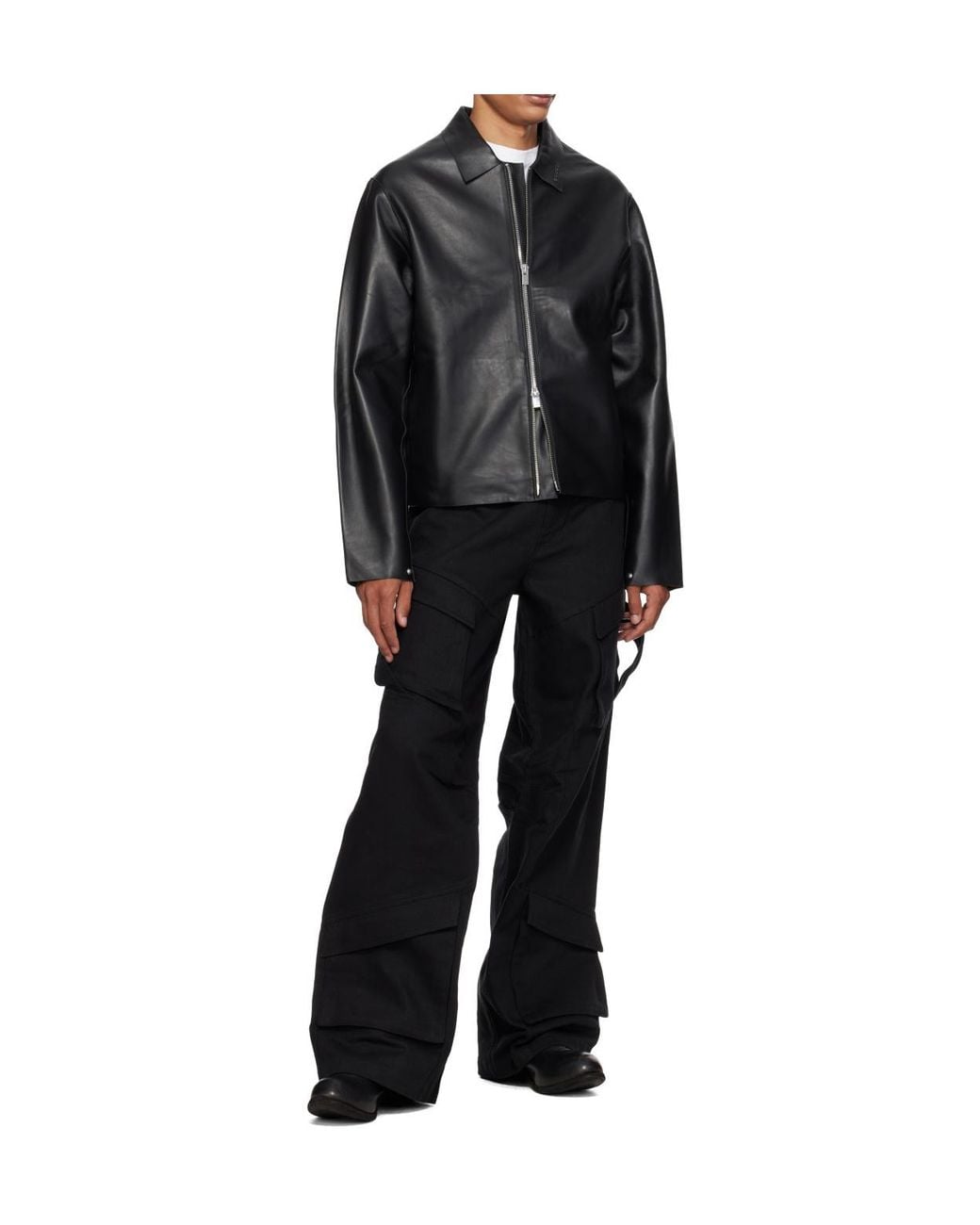 HELIOT EMIL Black Cellulae Cargo Pants for men