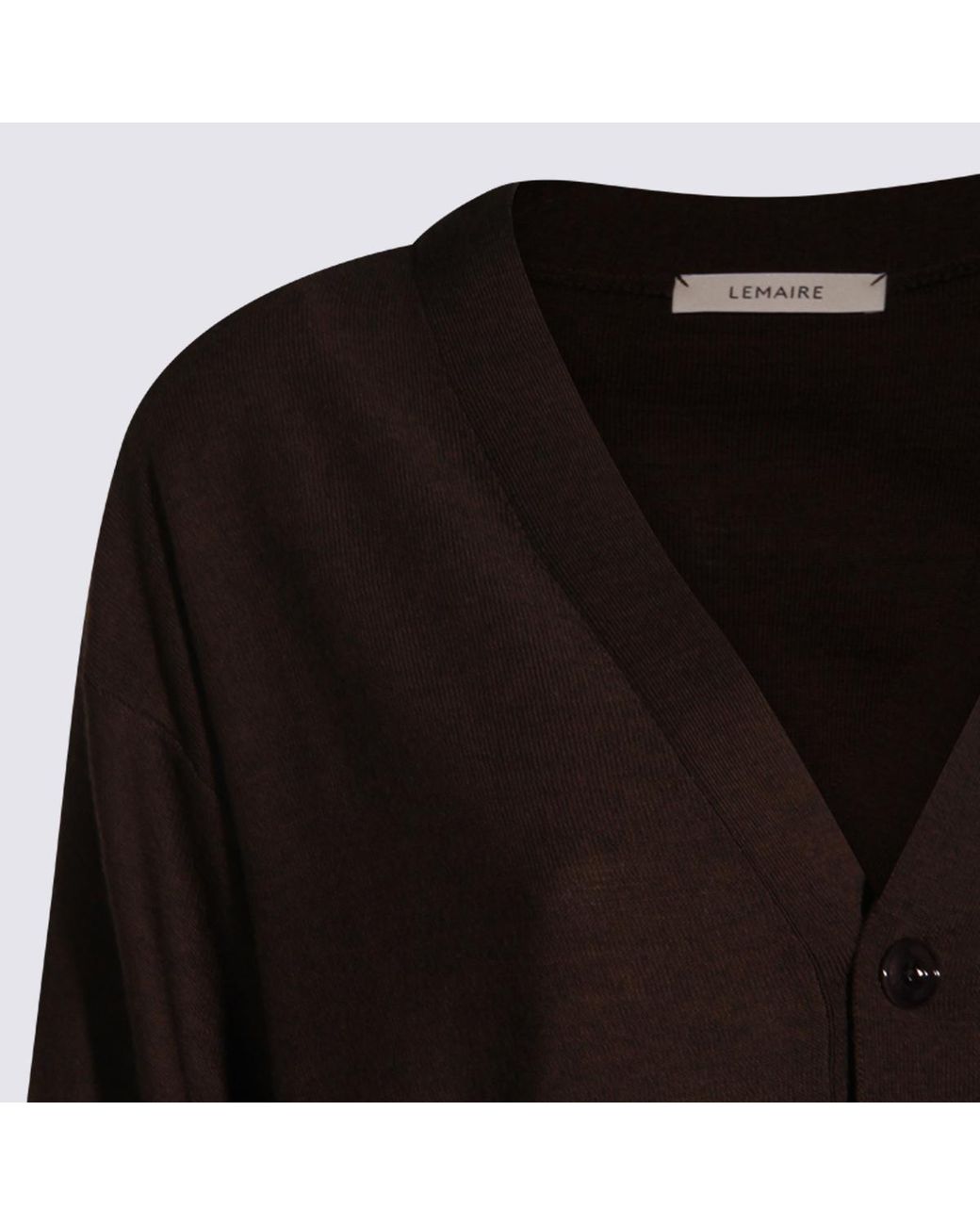 Lemaire Black V-Neck Long Sleeved Cardigan for men