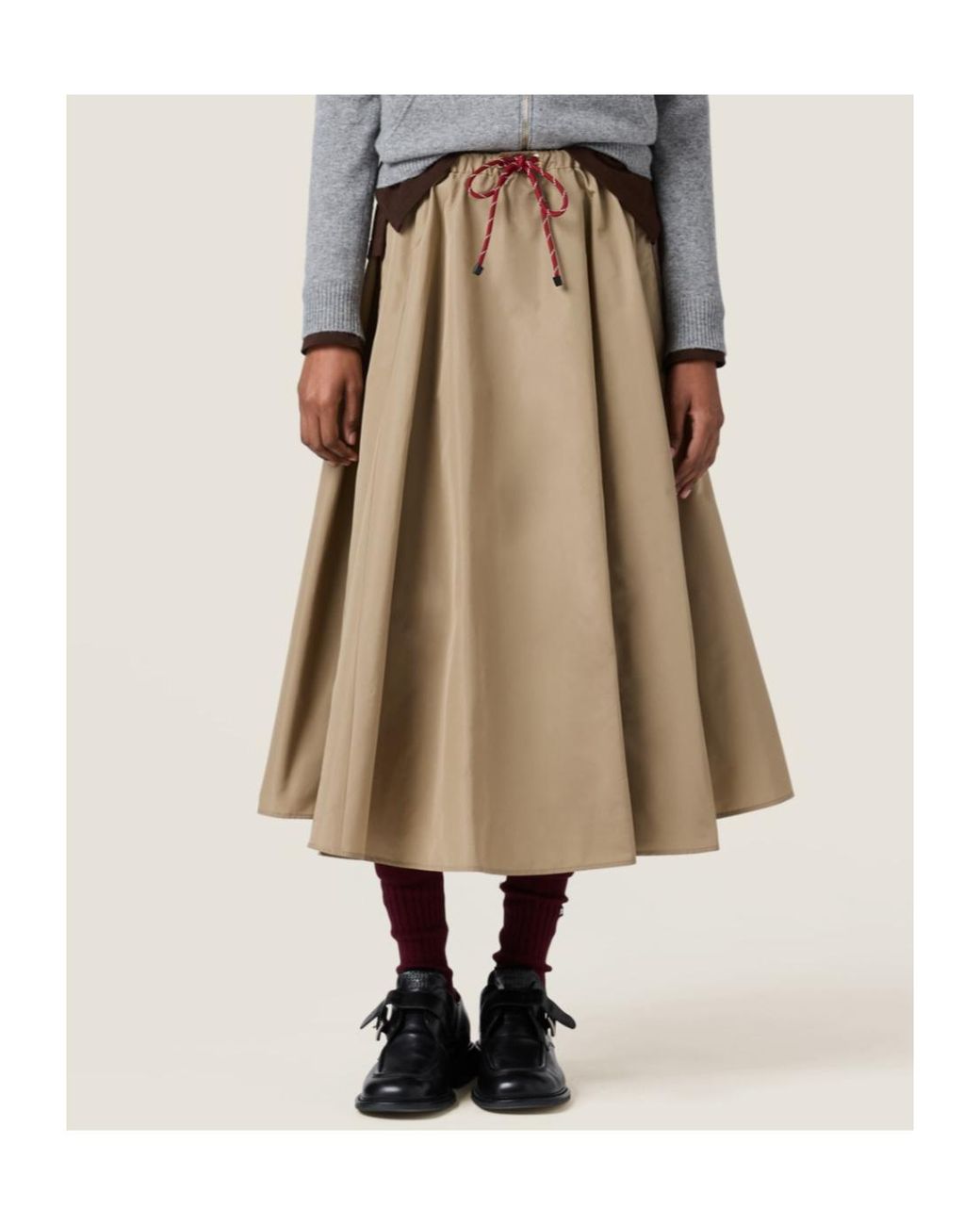 Miu Miu Brown Technical Fabric Skirt