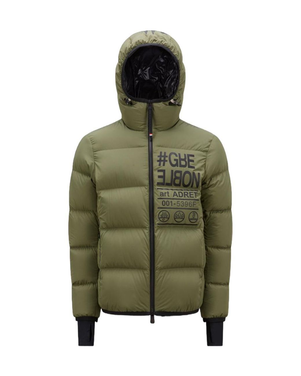 Moncler Green Grenoble Adret Logo Printed Padded Jacket for men