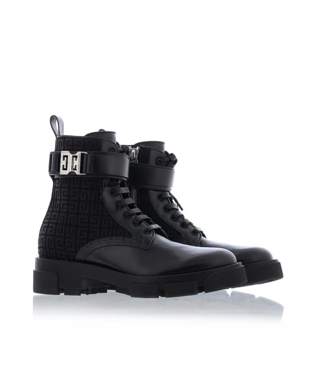 Givenchy Black Logo Jacquard Lace-Up Ankle Boots for men
