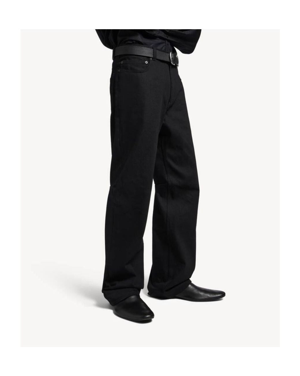 Balenciaga Black Curved Knee Pants for men