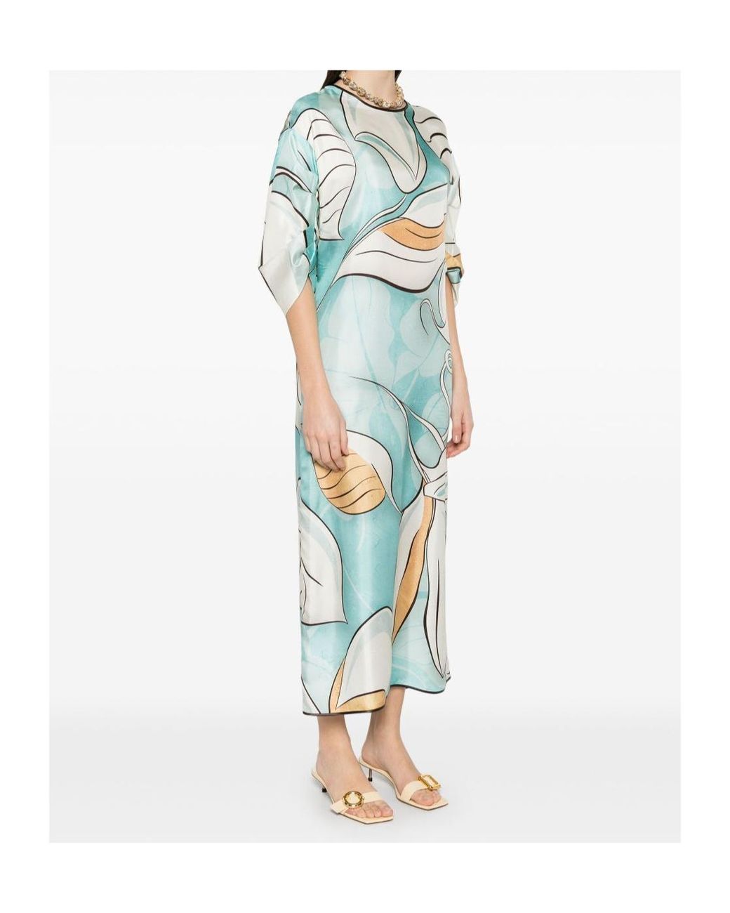 F.R.S For Restless Sleepers Blue Floral Midi Dress