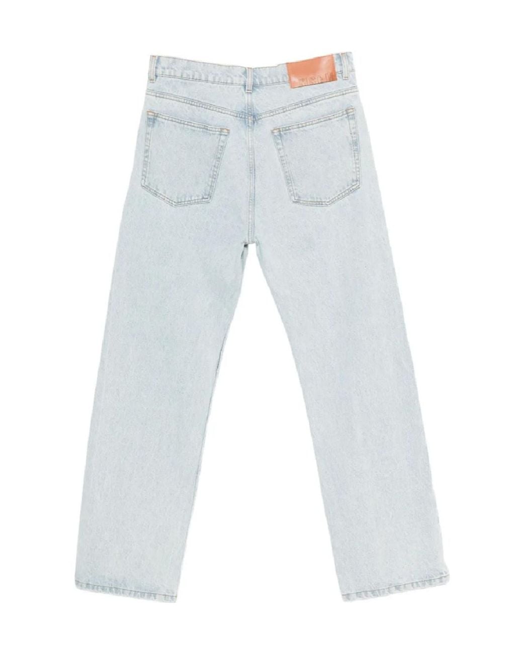 MSGM Blue Marbled Denim Trousers for men