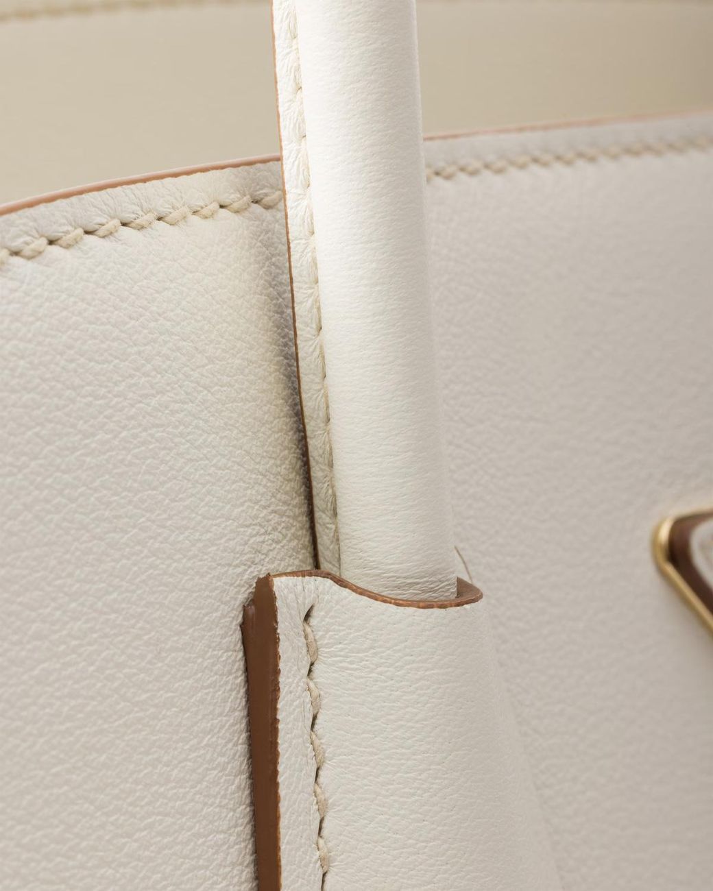 Prada Natural Medium Leather Tote Bag