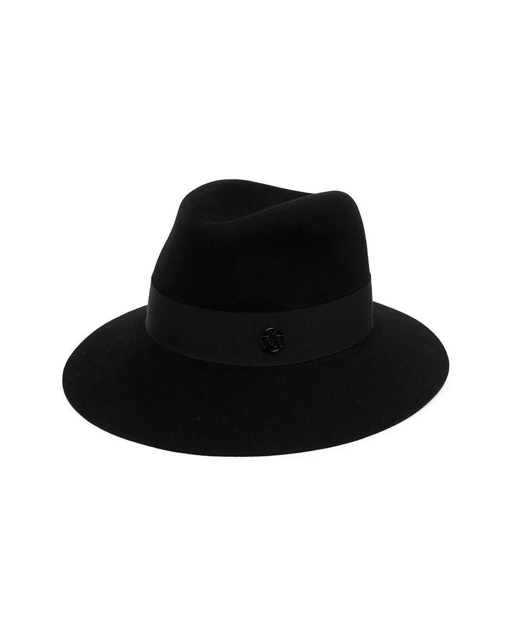 Maison Michel Black Henrietta Wool Fedora Hat