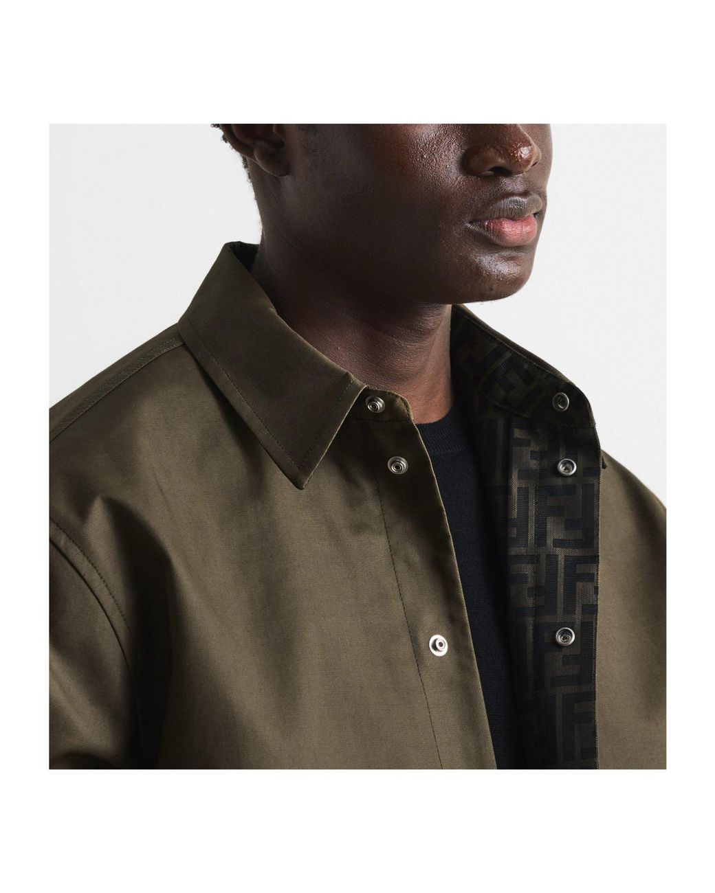 Fendi Green Long-Sleeve Shirt for men
