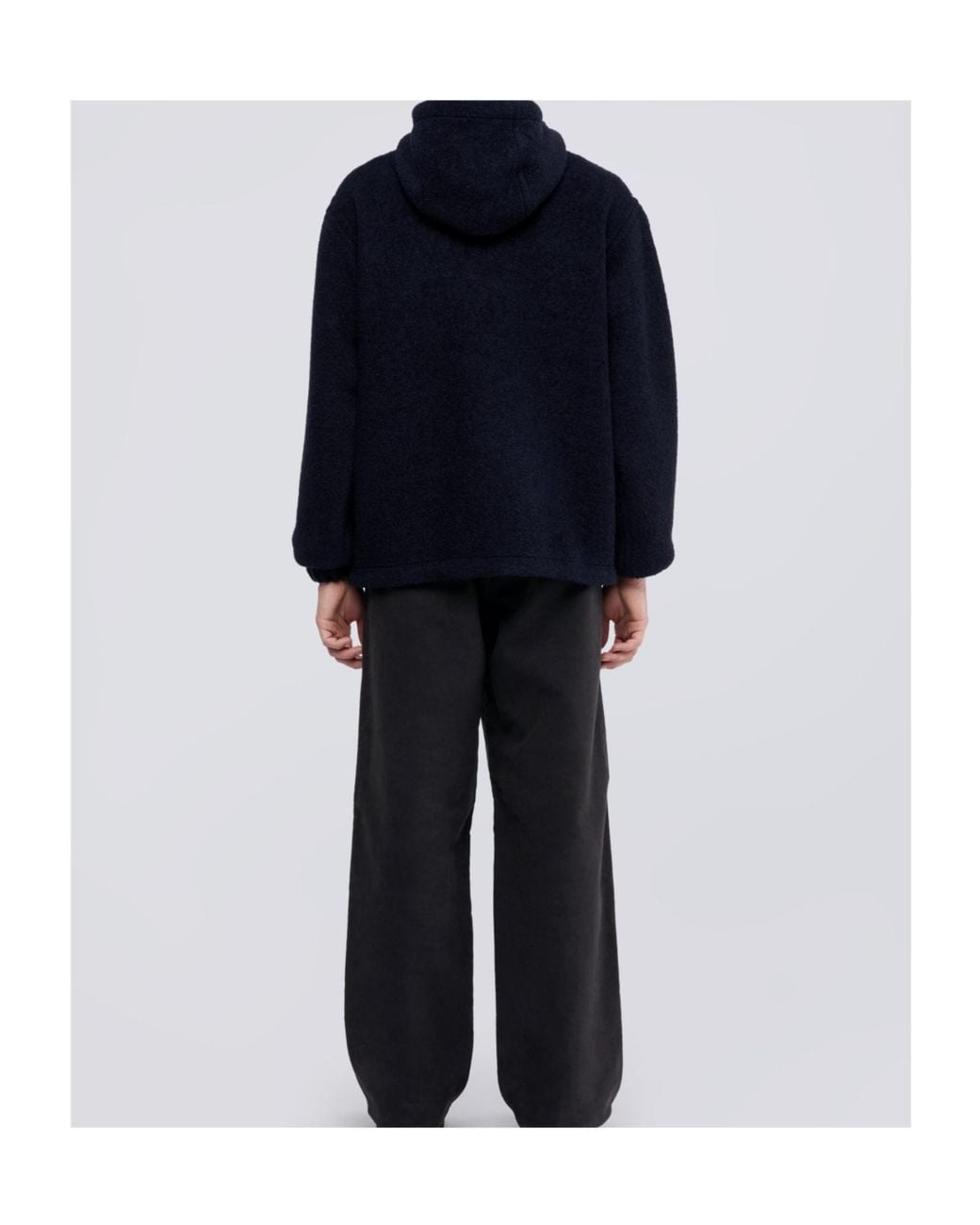 Aspesi Blue Wool-Blend Hoodie for men