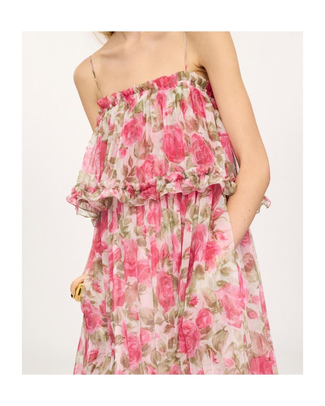 Chloé Pink Thin-Strap Long Dress