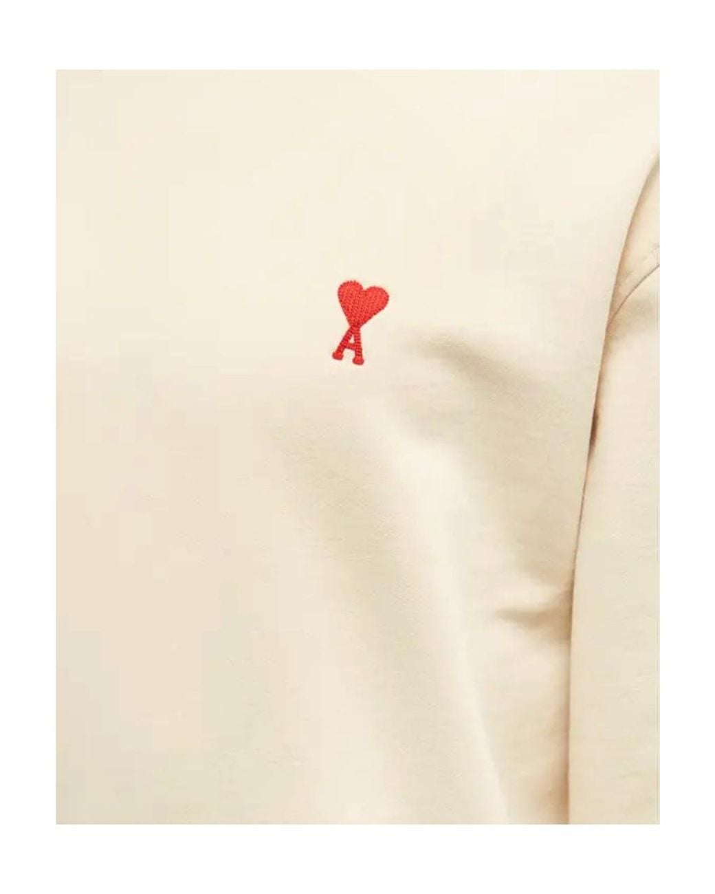 AMI Natural Logo Round Neck Sweater for men