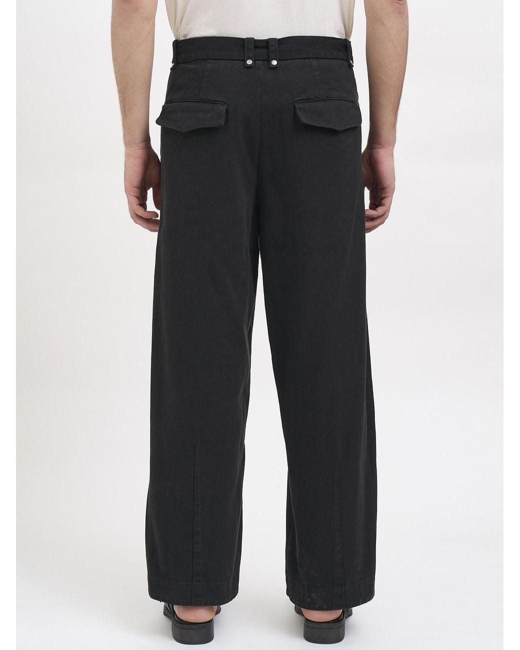 Entire studios Black Belted Casual Trousers for men
