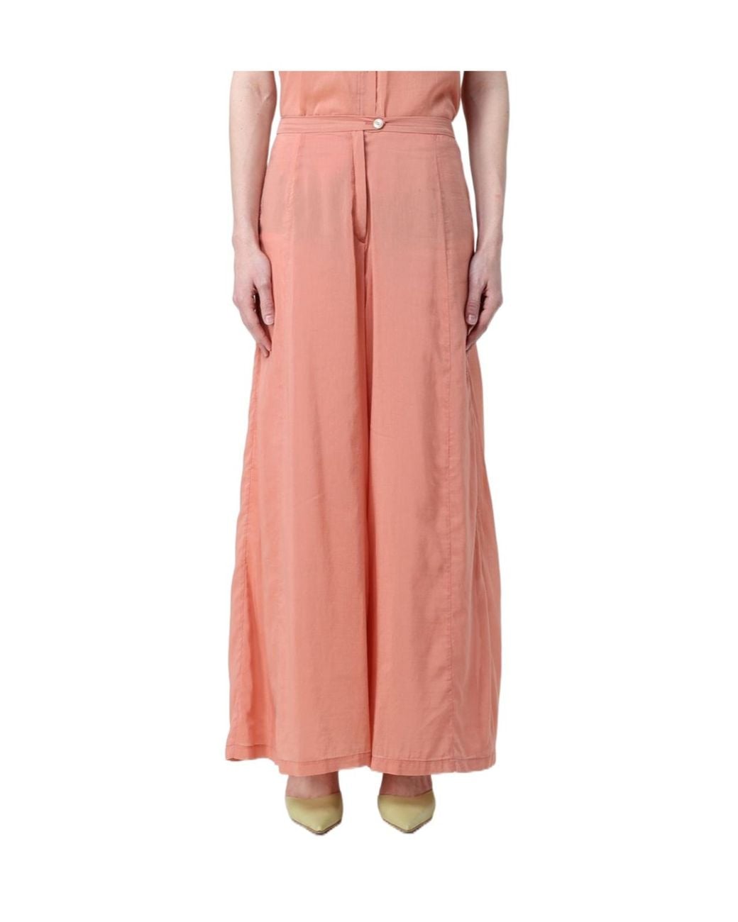 Forte_forte Pink Psheer Flared Casual Pants