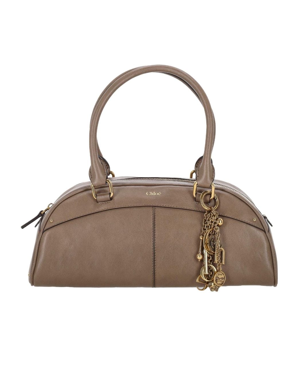 Chloé Brown Chloé Zipped Bowling Hand Bag
