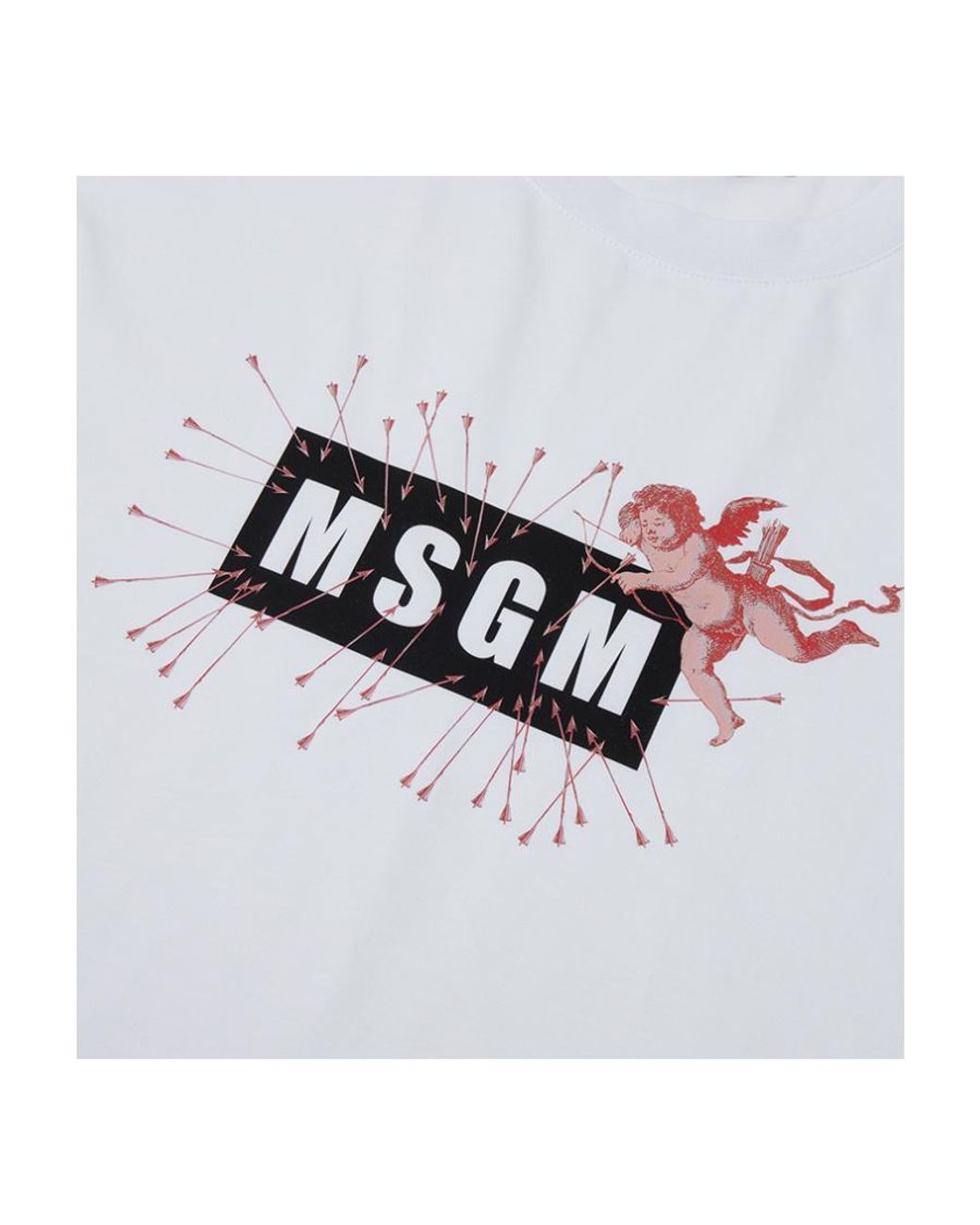 MSGM White Logo Short-Sleeved T-Shirt