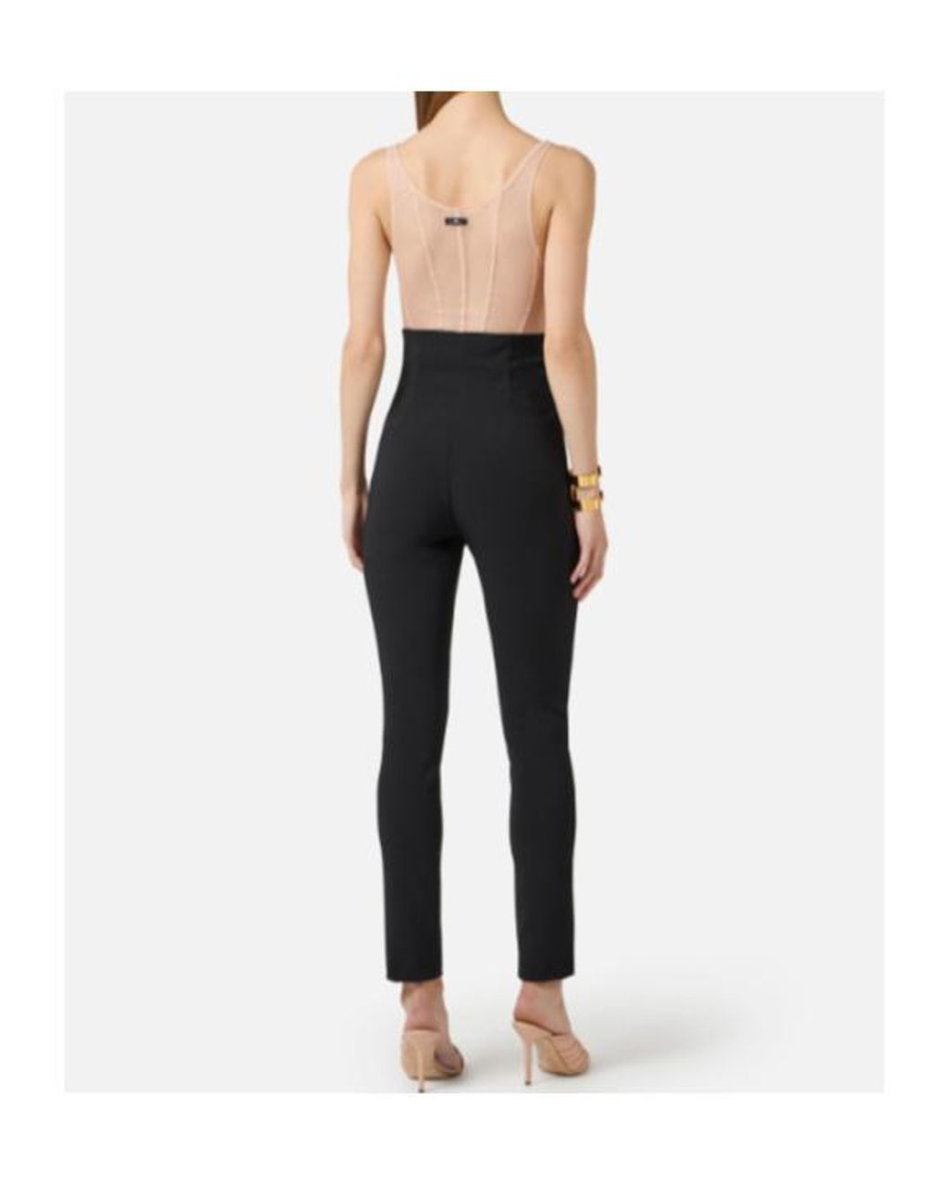 Elisabetta Franchi Multicolor Tulle Micro-Mesh Bodysuit