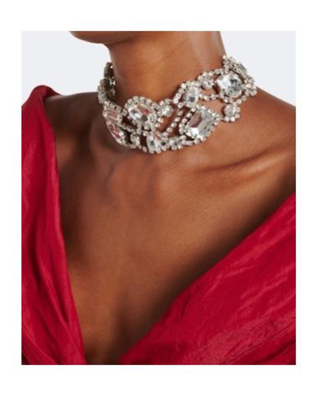 Magda Butrym White Crystal-Embellished Necklace