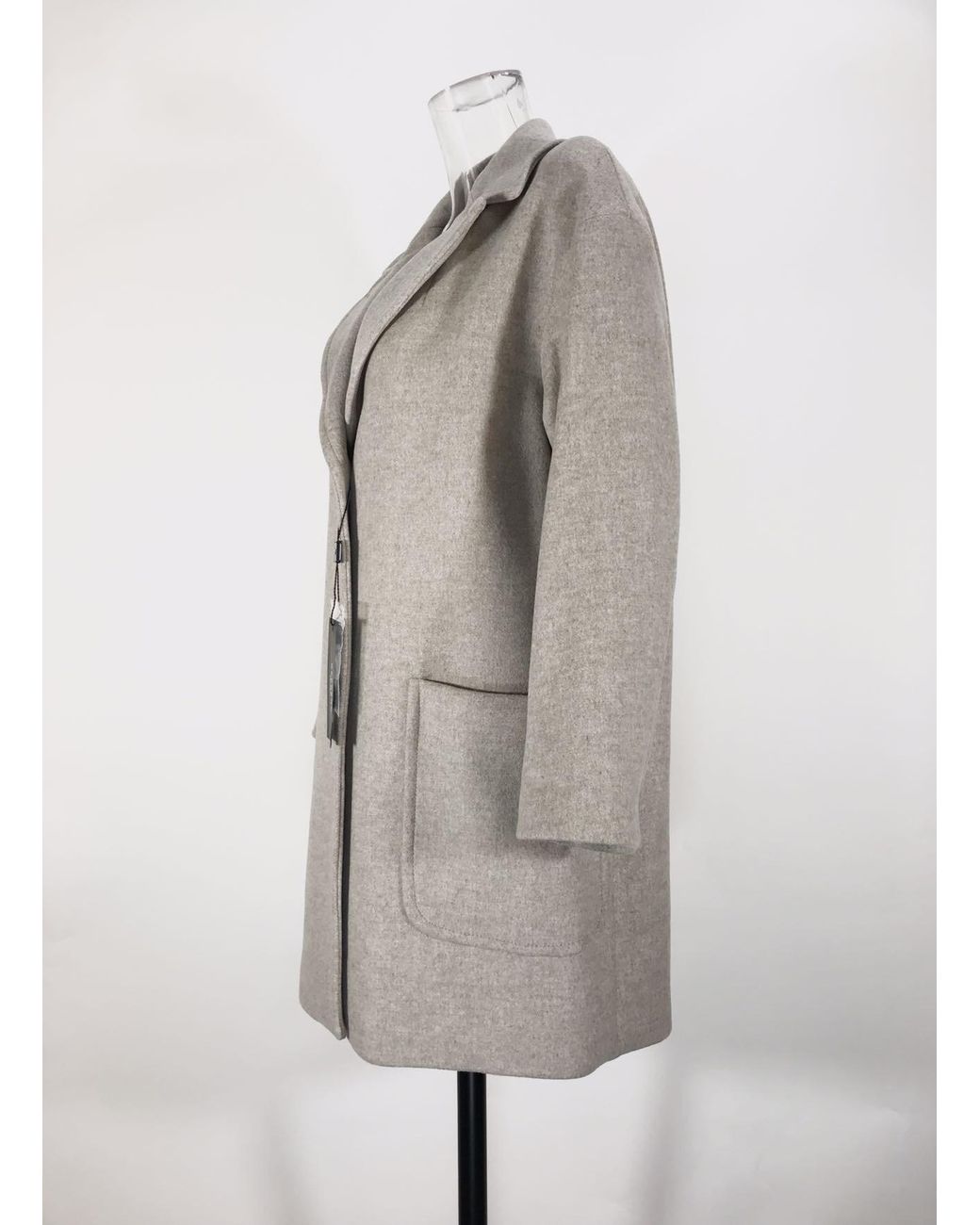 Weekend by Maxmara Gray Long-Sleeved Lapel Coat